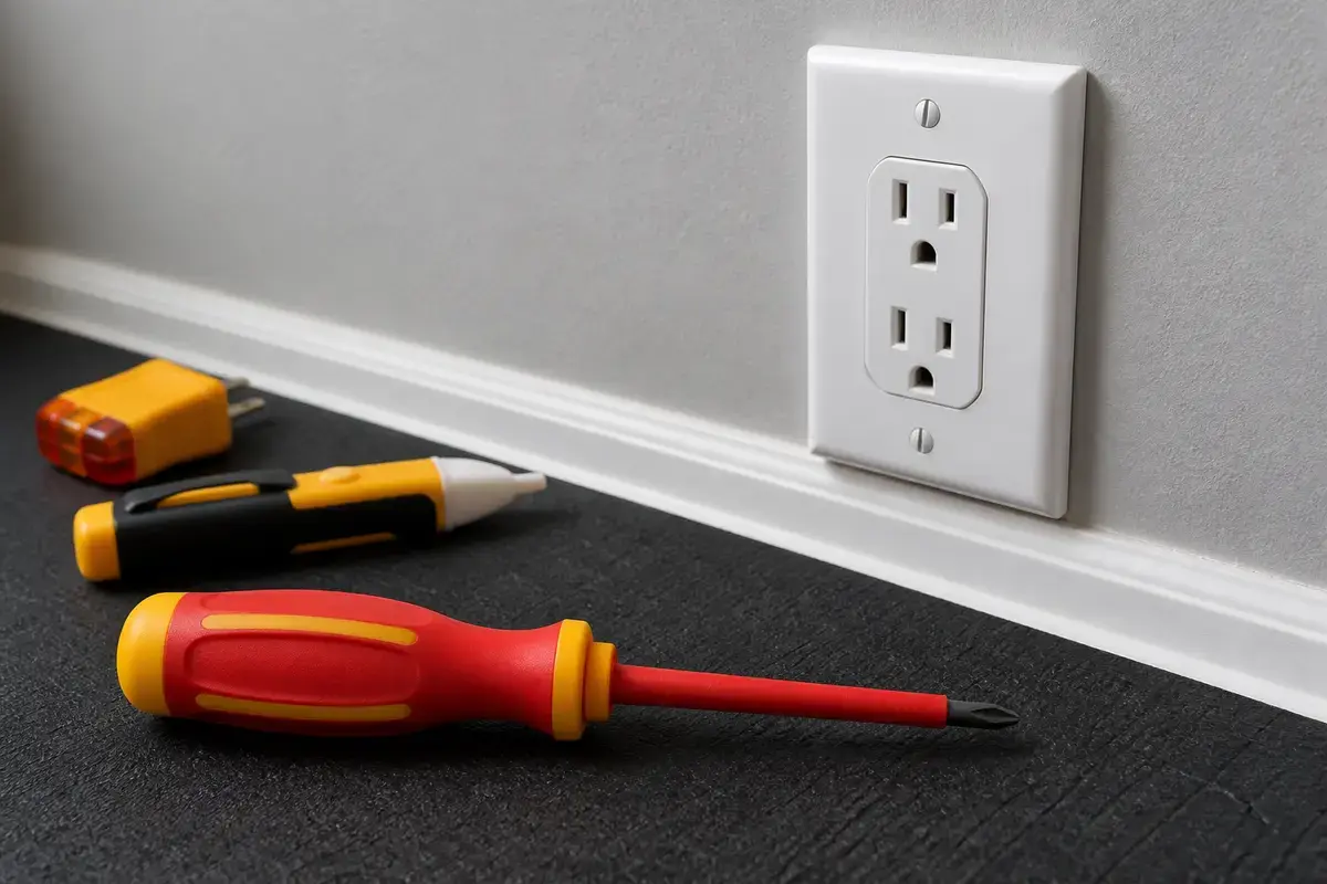 Insulated screwdriver for power-off half-hot outlet cover and device screws