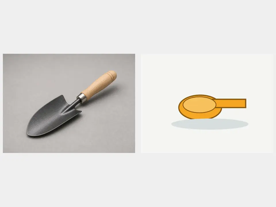 Small drain scoop or hand trowel tool
