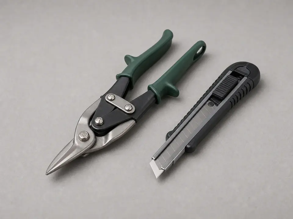 Tin snips or heavy-duty utility knife tool