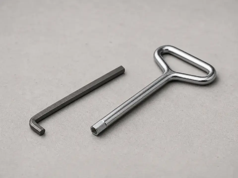 Hex key for disposal jam socket tool