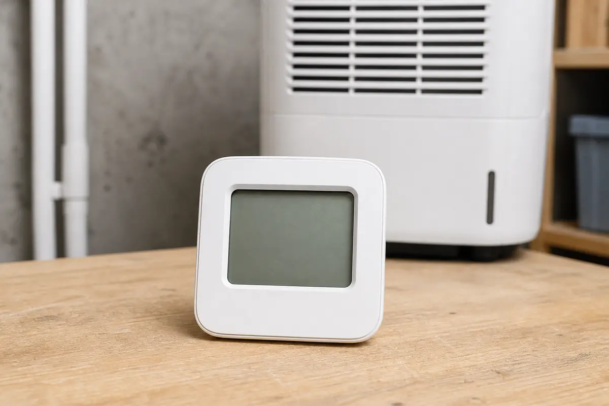 Room humidity meter for checking whether a Honeywell dehumidifier should be collecting water