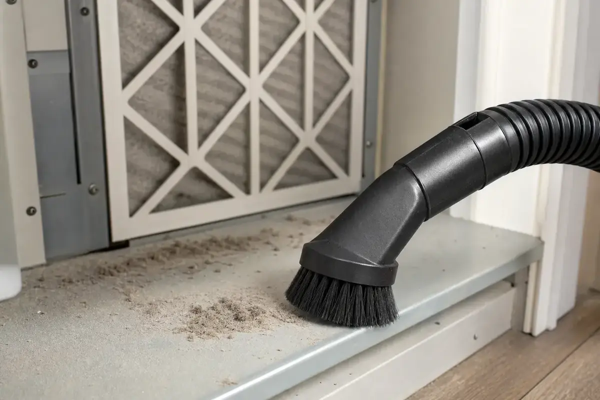 Soft brush or vacuum brush for house smells musty hvac grille checks