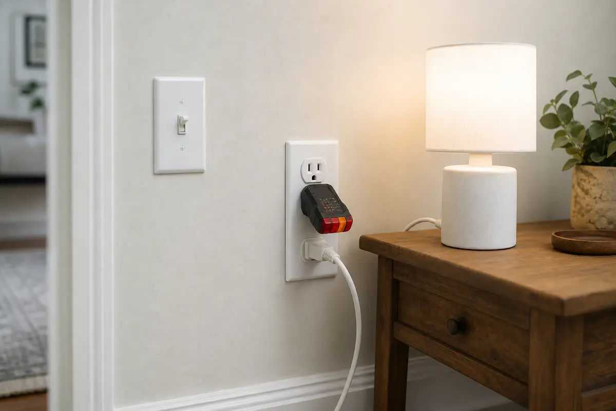 Plug-in lamp or outlet tester for light switch not working