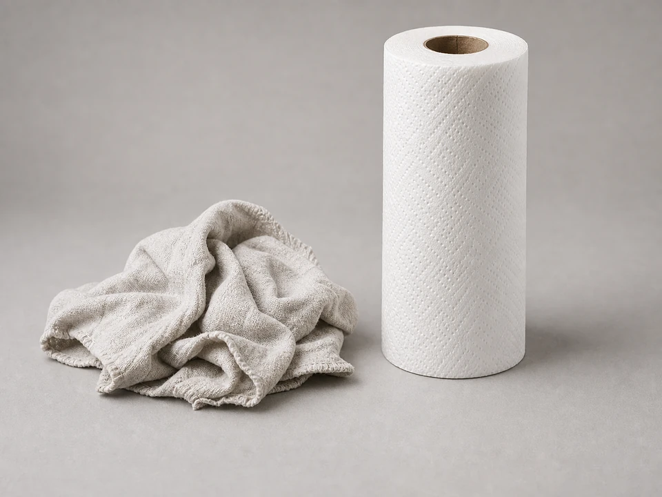 Old rag or paper towels tool
