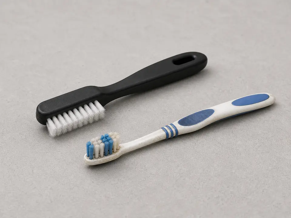 Old toothbrush or small cleaning brush tool