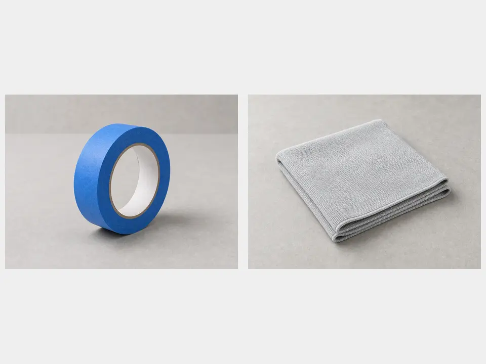 Soft cloth or painter's tape tool