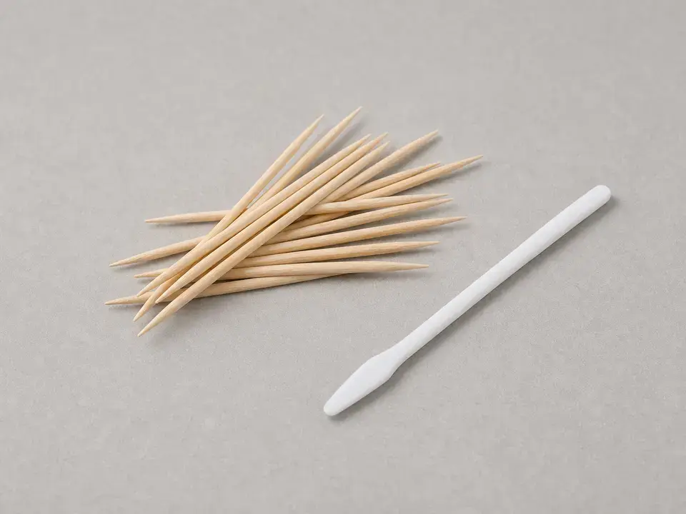 Wooden toothpick or plastic pick tool