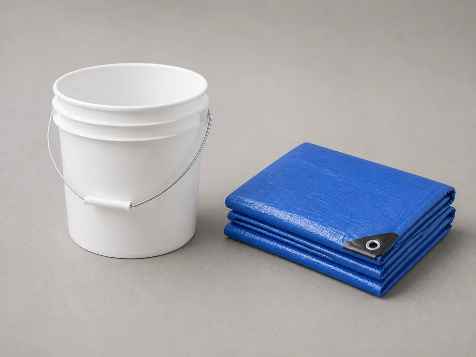 Plastic sheeting or tarp tool