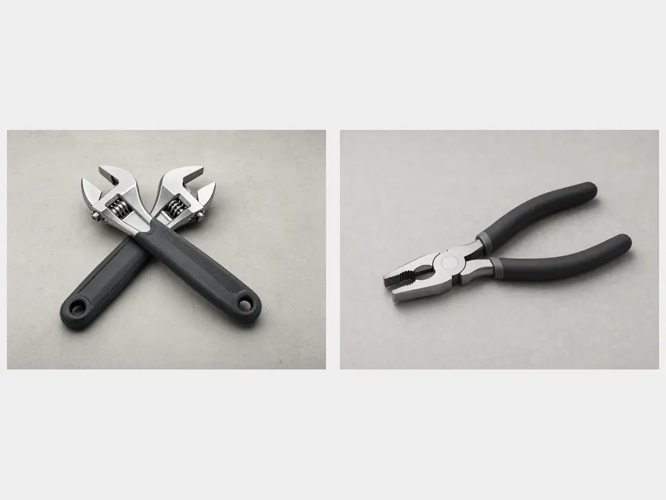 Second adjustable wrench or pliers tool