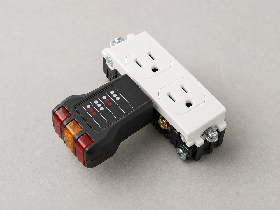 Plug-in outlet tester tool