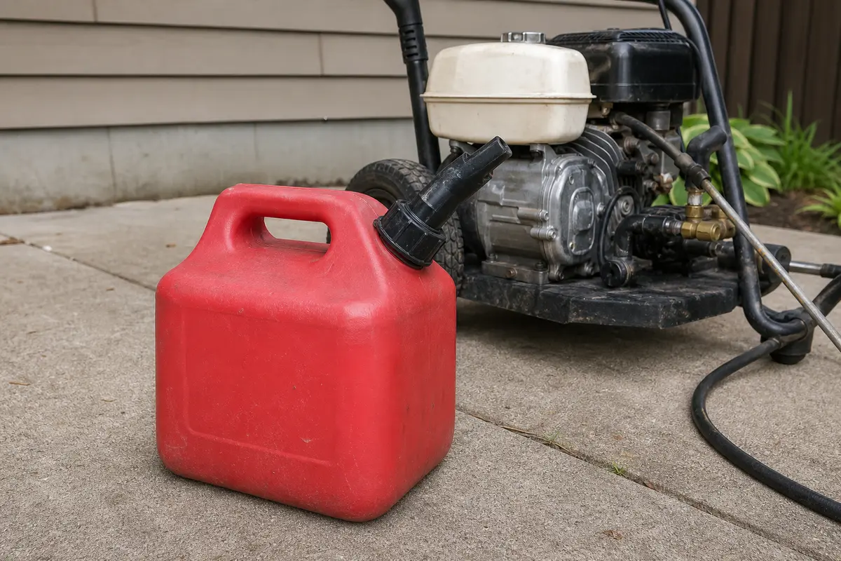 Approved fuel container for pressure washer not starting