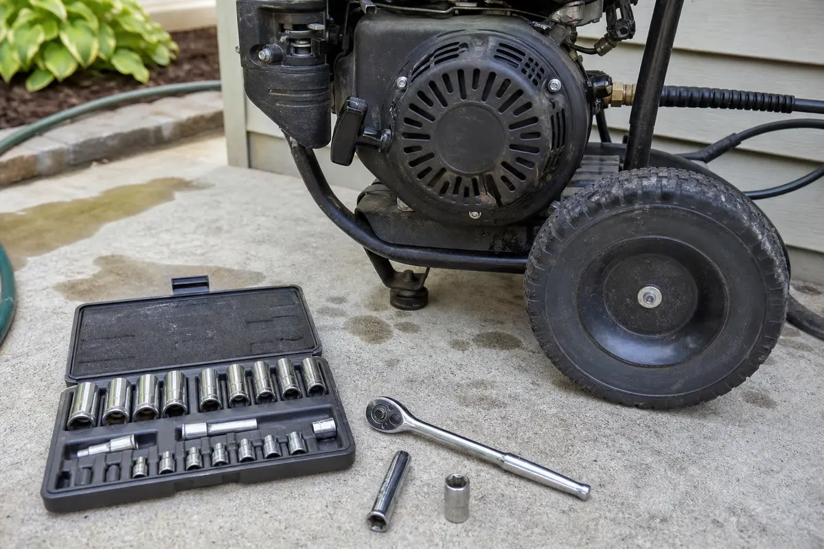 Socket set for pressure washer pull cord stuck