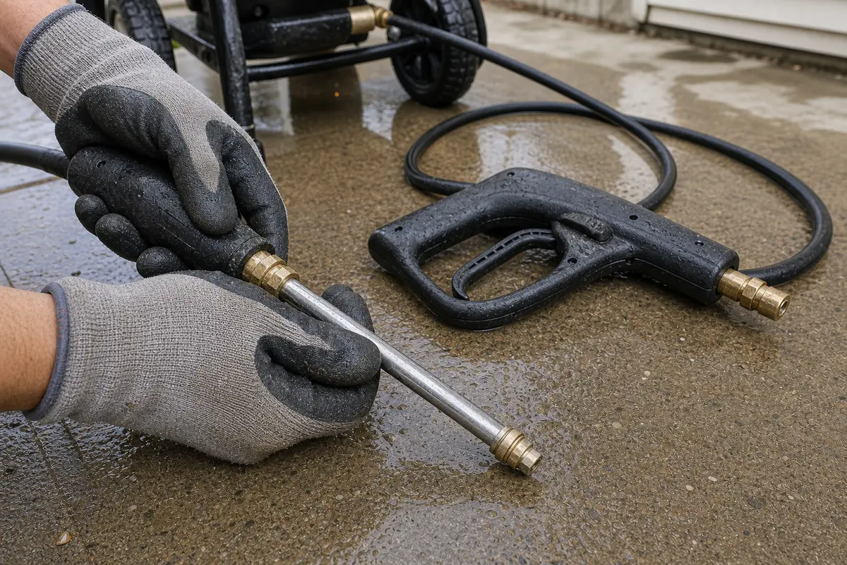 Work gloves for pressure washer pull cord stuck