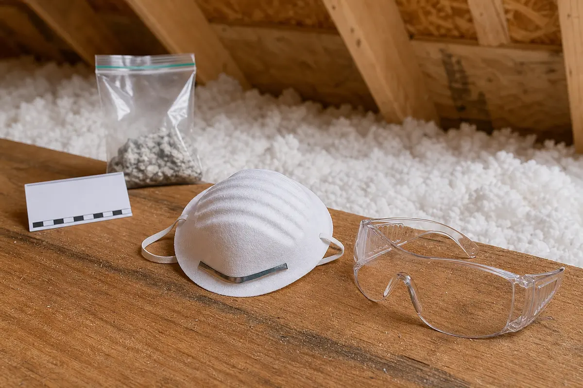 Respirator for attic insulation and light rodent debris inspection