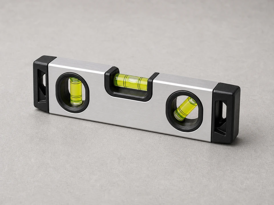 Small torpedo level for checking whether a refrigerator is tilted correctly