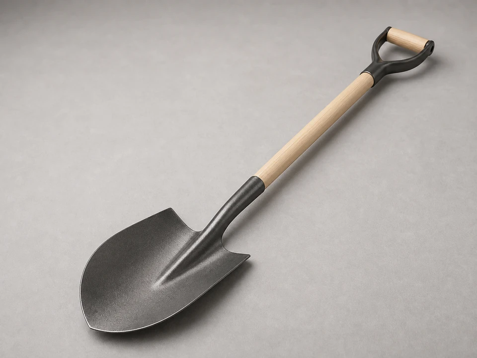 Round-point shovel tool