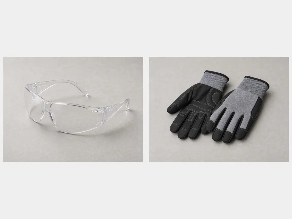 Safety glasses and gloves tool