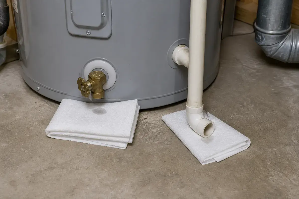 Paper towels or clean rags for shower leaking
