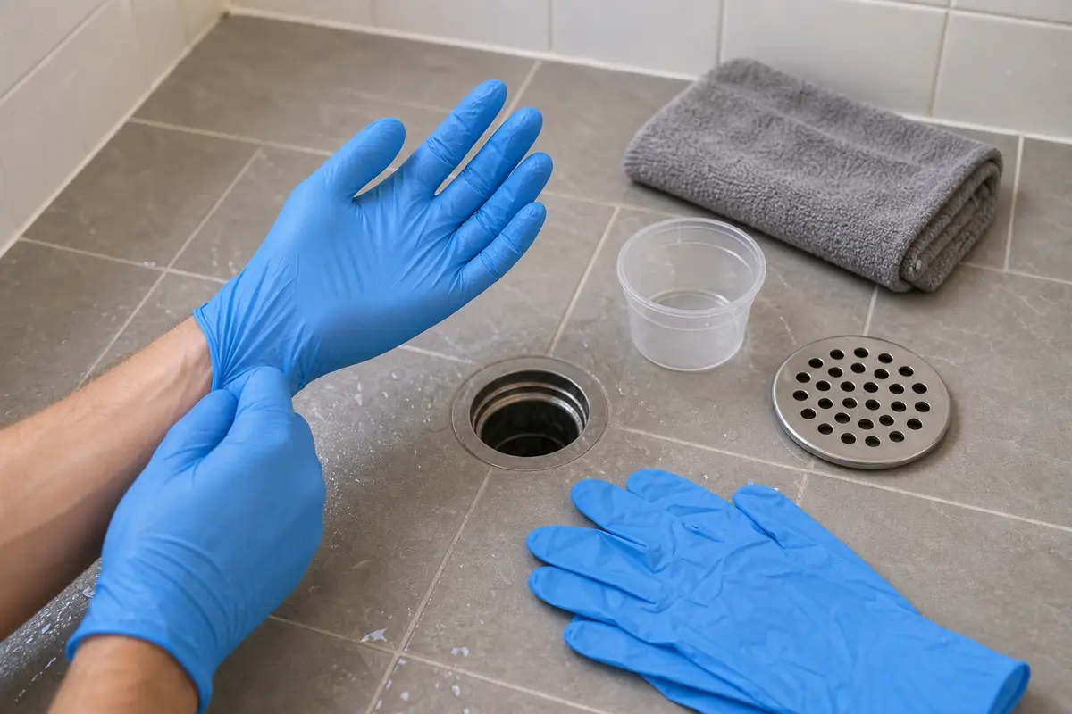 Disposable drain gloves for shower not draining