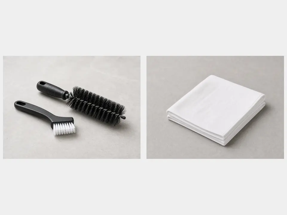Soft brush and dry cloth tool