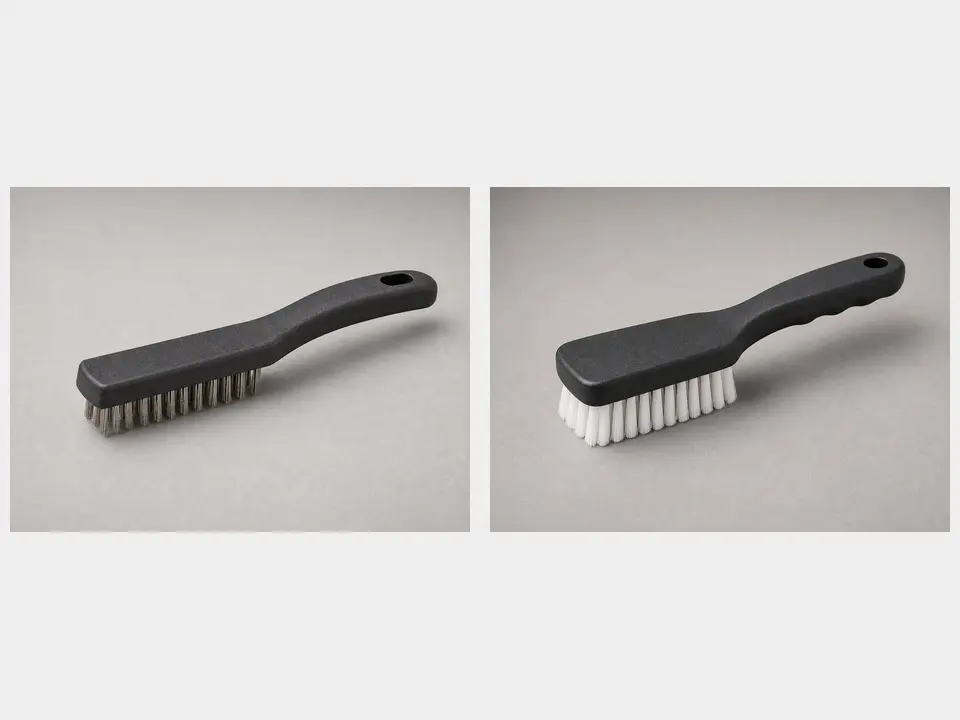 Wire brush or stiff nylon brush tool