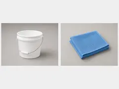 Bucket and microfiber cloths tool