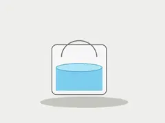 Bucket or container of water tool