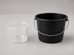 White bucket or clear container tool