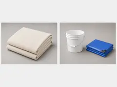 Drop cloth or plastic sheeting tool