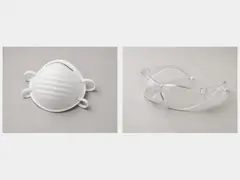Dust mask and safety glasses tool