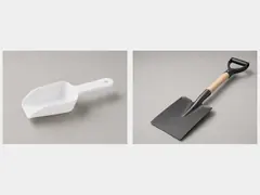 Flat shovel or hand scoop tool