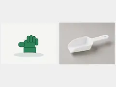 Small scoop or gloved hand tool tool