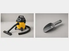Shop vacuum or hand scoop tool