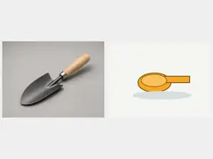 Small drain scoop or hand trowel tool