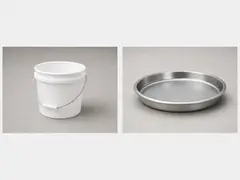 Shallow pan or low bucket tool