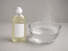 Mild dish soap and warm water tool