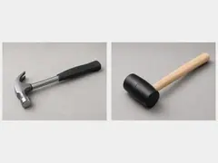 Rubber mallet or wood-handled tool tool