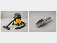 Shop vacuum or small hand scoop tool