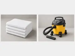 Shop vacuum or towels tool