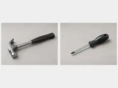Wooden-handled screwdriver or similar tapping tool tool