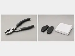 Slip-joint pliers with a rag or tape for padding tool