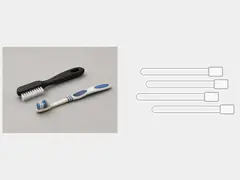 Small bottle brush or straightened plastic zip tie tool