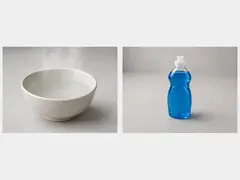 Small bowl of warm soapy water tool