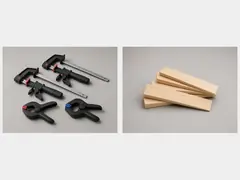 Temporary brace lumber and clamps tool