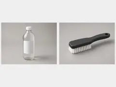White vinegar and small brush tool