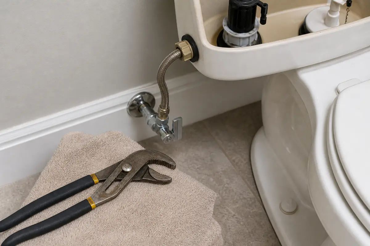 Adjustable pliers for toilet tank hardware checks