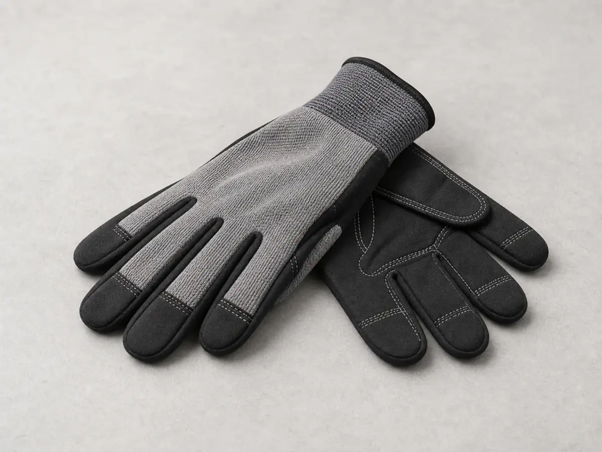 Work gloves for handling wet salt and crusted brine tank buildup