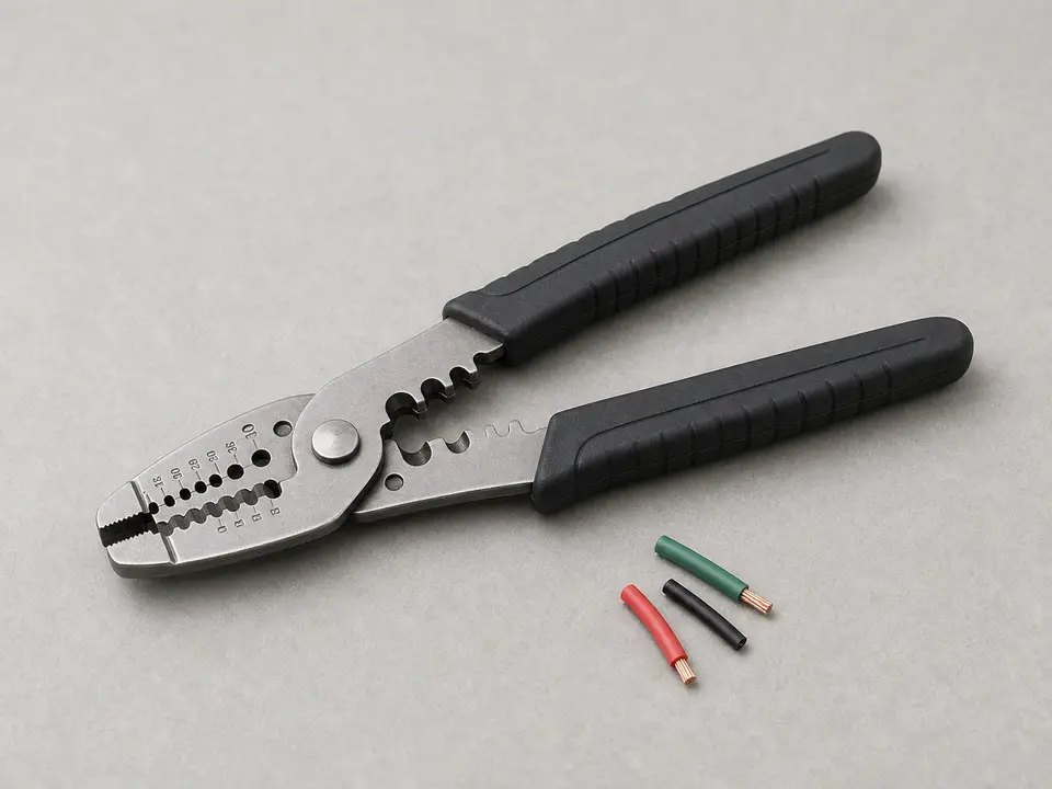 Wire stripper and crimper tool